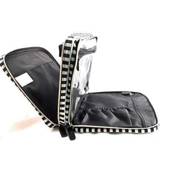 me & my BIG ideas Storage Case - The Happy Planner Scrapbooking Supplies - Black & White Stripe - Holds Your Planner & Accessories - Zippered Bag with Handle & 2 Removable Pouches - 12 x 10.5 x 4 in.