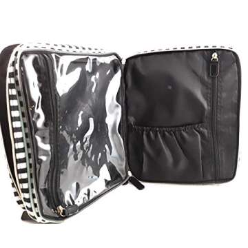 me & my BIG ideas Storage Case - The Happy Planner Scrapbooking Supplies - Black & White Stripe - Holds Your Planner & Accessories - Zippered Bag with Handle & 2 Removable Pouches - 12 x 10.5 x 4 in.