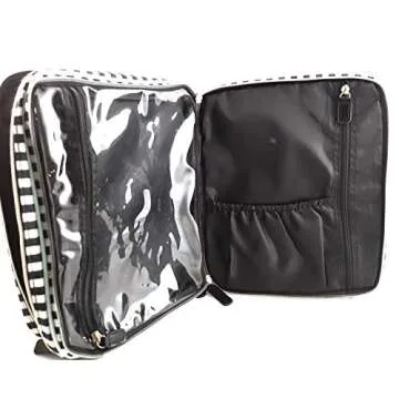 me & my BIG ideas Storage Case - The Happy Planner Scrapbooking Supplies - Black & White Stripe - Holds Your Planner & Accessories - Zippered Bag with Handle & 2 Removable Pouches - 12 x 10.5 x 4 in.