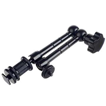 Neewer 11" Adjustable Articulating Magic Friction Arm + Large Super Crab Clamp Pliers Clip with 1/4" and 3/8" Thread for DSLR Camera Rig/ LCD Monitor/ LED Lights/ Flash Light