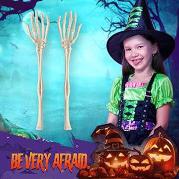 Amscan Boneyard Serving Skeleton Hands | Halloween Food Tongs for Parties