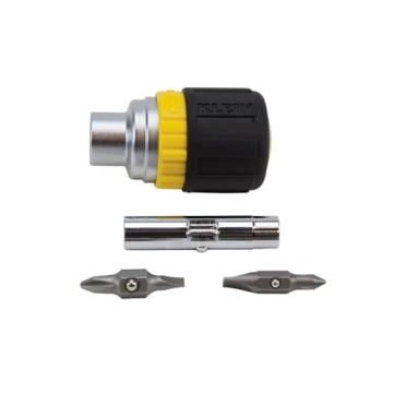 Klein Tools Stubby Ratcheting Screwdriver for Tight Spaces
