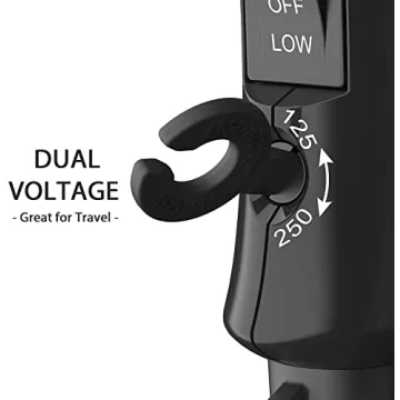 Compact Dual Voltage Travel Hair Dryer with Diffuser & Concentrator