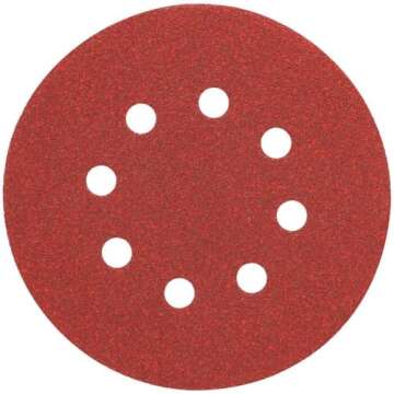 DEWALT DW4314 5-Inch 8 Hole 220 Grit Hook and Loop Random Orbit Sandpaper (25-Pack)