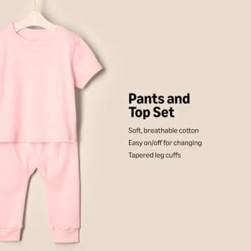 Amazon Essentials x Sofia Grainge Unisex Babies' Pant & Top Set, Pink, 3-6 Months