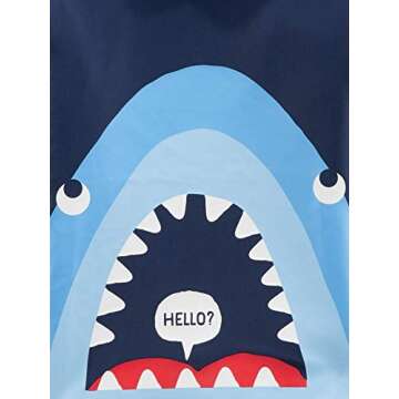 Simple Joys by Carter's Boys' Swimsuit Trunk and Rashguard Set, Navy Shark/Red Stripe, 3T