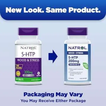 Natrol Mood + Stress 5-HTP 200mg Time Release Tablets, 30 Count, 30 Day Supply