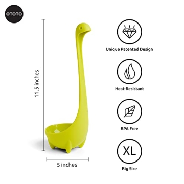 OTOTO The Original Nessie Soup Ladle - Funny Kitchen Gadgets, Loch Ness design, Cooking Gifts for Mom - Cute and Practical Kitchen Utensils - Unique Gifts for Women