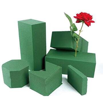 CCINEE Floral Foam Bricks,Florist Foam Green Blocks Supplies for Flower Arrangement DIY Craft,Pack of 5