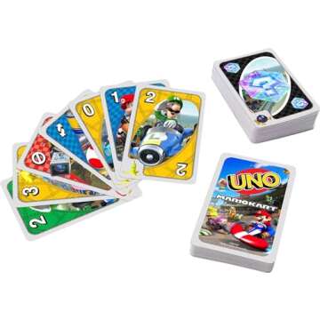 Mattel Games UNO Mario Kart Card Game for Kids, Adults, Families & Parties with Special Rule for 2 to 10 Players