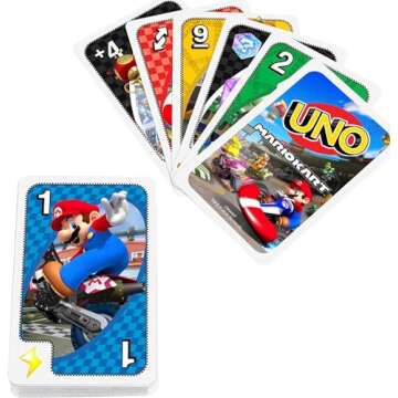 Mattel Games UNO Mario Kart Card Game for Kids, Adults, Families & Parties with Special Rule for 2 to 10 Players