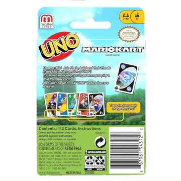 Mattel Games UNO Mario Kart Card Game for Kids, Adults, Families & Parties with Special Rule for 2 to 10 Players
