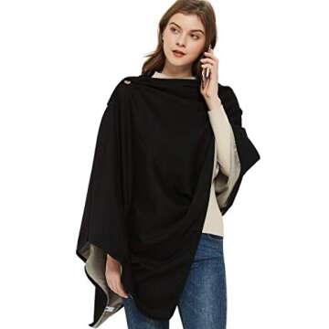 Radia Smart® EMF Protection Poncho, Wrap, Wearable Blanket. RF Radiation Shielding, WiFi Blocker, Protection Clothing 28" x 72", Black