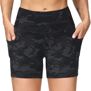 High Waist Yoga Shorts for Women with Pockets