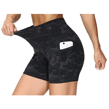 High Waist Yoga Shorts for Women with Pockets