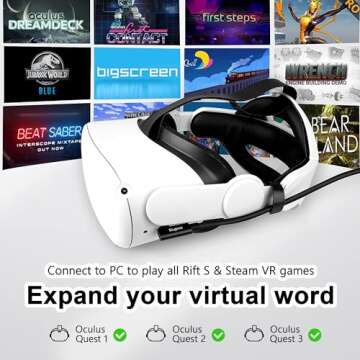 Kuject Link Cable 20FT - Ultimate VR Gaming Connection for Quest 3/2 & Pico 4