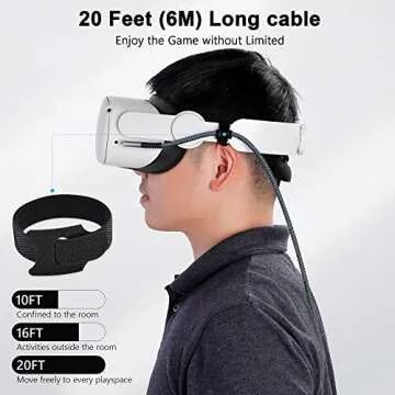 Kuject Link Cable for Quest 3/2 and Pico 4 - 20FT High Speed