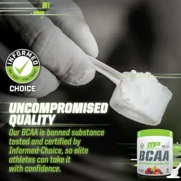 MusclePharm Essentials BCAA Powder, Pre & Post Workout Recovery Drink, Supports Muscle Recovery & Energy, Essential Amino Acids, 30 Serv, Fruit Punch