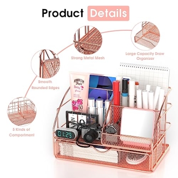 Rose Gold Desk Organizers & Accessories for Stylish Offices