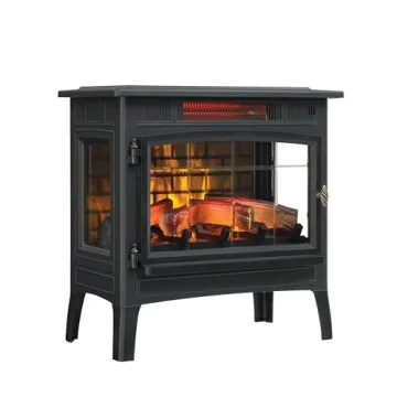 duraflame Freestanding Electric Fireplace Stove Heater with 3D Flame Effect for 1,000 Sq. Ft. Room, ...