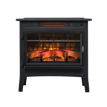 duraflame Freestanding Electric Fireplace Stove Heater with 3D Flame Effect for 1,000 Sq. Ft. Room, Black