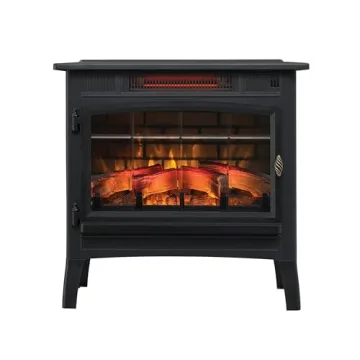 duraflame Freestanding Electric Fireplace Stove Heater with 3D Flame Effect for 1,000 Sq. Ft. Room, Black