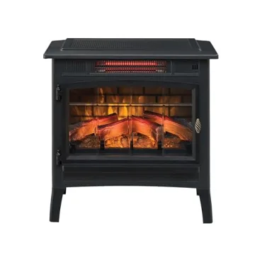 duraflame Freestanding Electric Fireplace Stove Heater with 3D Flame Effect for 1,000 Sq. Ft. Room, Black