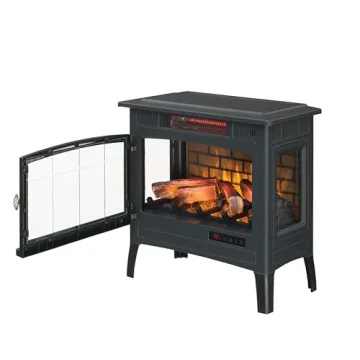 duraflame Freestanding Electric Fireplace Stove Heater with 3D Flame Effect for 1,000 Sq. Ft. Room, Black
