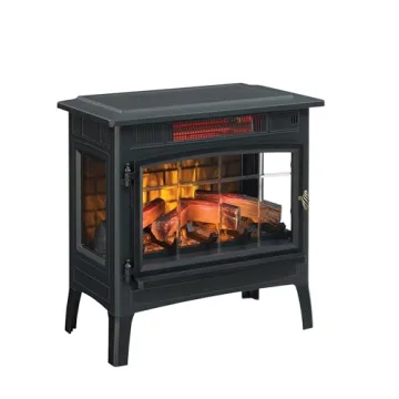 duraflame Freestanding Electric Fireplace Stove Heater with 3D Flame Effect for 1,000 Sq. Ft. Room, Black