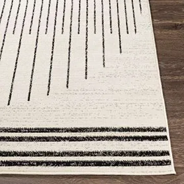 Livabliss Penrod Modern Geometric Area Rug,7'10" x 10',Black/Ivory