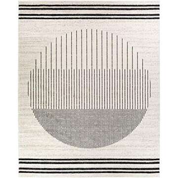 Livabliss Penrod Modern Geometric Area Rug,7'10" x 10',Black/Ivory