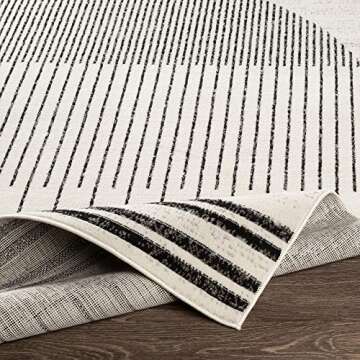 Livabliss Penrod Modern Geometric Area Rug,7'10" x 10',Black/Ivory