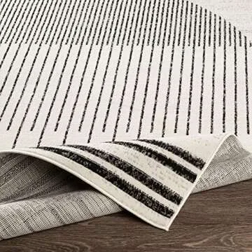 Livabliss Penrod Modern Geometric Area Rug,7'10" x 10',Black/Ivory