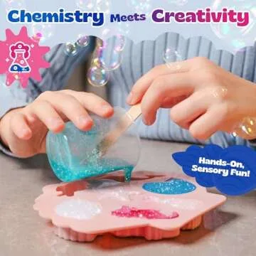 Pinwheel Crafts Soap Making Kit for Kids, DIY Complete Set with Molds, Scents, Dye, Glitter, Foaming...