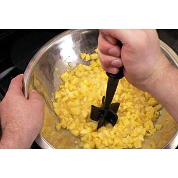 5 Blades Kitchen Ground Meat Chopper Spatula | Hamburger Ground Beef Mix N Chop Tools | for Non-Stick Cookware (Black)