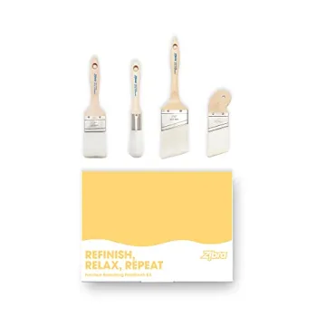 Zibra 4-Piece Furniture Paint Brush Set - Pro Grade Brushes for Refinishing Projects