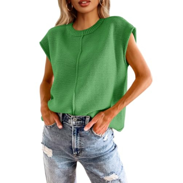 Saodimallsu Summer Tops for Women 2023 Casual Cap Sleeve Lightweight Knitted Loose Sweater Pullover ...