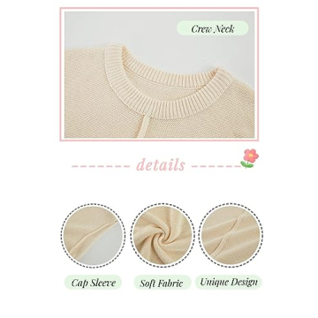 Saodimallsu Summer Tops for Women 2023 Casual Cap Sleeve Lightweight Knitted Loose Sweater Pullover Top Green