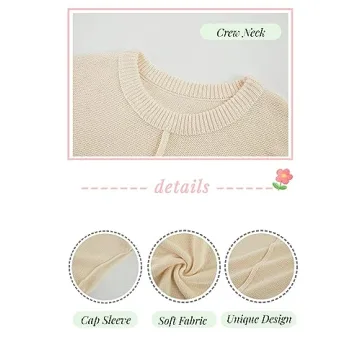 Saodimallsu Summer Tops for Women 2023 Casual Cap Sleeve Lightweight Knitted Loose Sweater Pullover Top Green