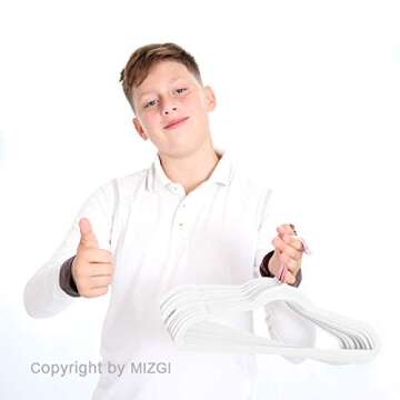 MIZGI Kids Velvet Hangers - Pack of 50 for Stylish Closets