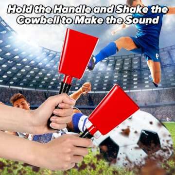 Loud Steel Cowbells with Handle for Sporting Events 2 Pack
