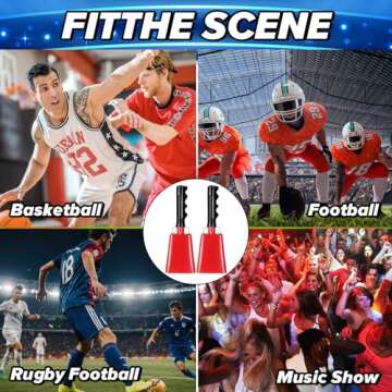 Loud Steel Cowbells with Handle for Sporting Events 2 Pack