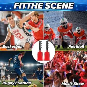 Loud Steel Cowbells with Handle for Sporting Events 2 Pack