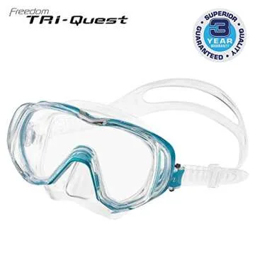 TUSA M-3001 Freedom Tri-Quest Scuba Diving Mask - Ocean Green