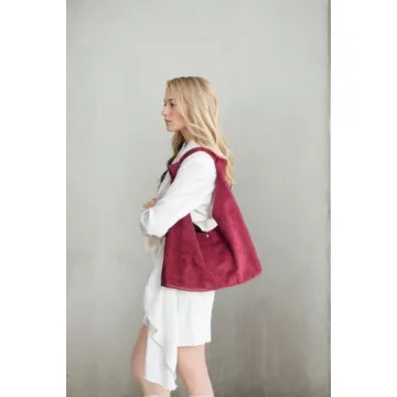 RAVESSIA Women's Suede Slouchy Hobo Tote Knotted Shoulder Bag with Extra Pouch (Brown)