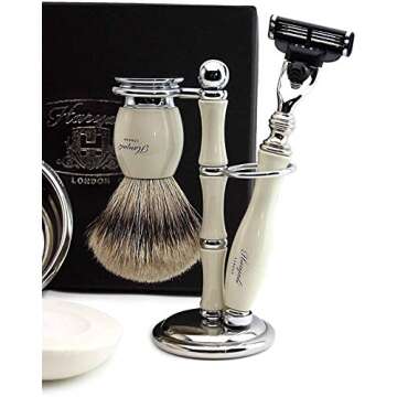 Luxury Haryali London Men's Shaving Kit - Ivory