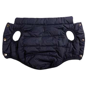 JoyDaog 2 Layers Fleece Lined Warm Dog Jacket for Puppy Winter Cold Weather,Soft Windproof Small Dog Coat,Blue XS