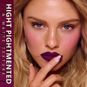 MAKI YIKA Dark Purple Lipstick for Women Color Stay Long Lasting Lipsticks, No Smudge Matte Liquid Lipstick Transferproof Cruelty-Free Lip Color, GOTHIC PLUM