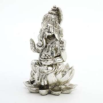 Veronese Design 3 1/8 Tall Ganesha Hindu God Good Fortune Statue Home Decor Resin Hand Made Electrop...