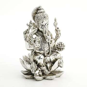 Veronese Design 3 1/8 Tall Ganesha Hindu God Good Fortune Statue Home Decor Resin Hand Made Electroplated Figurine